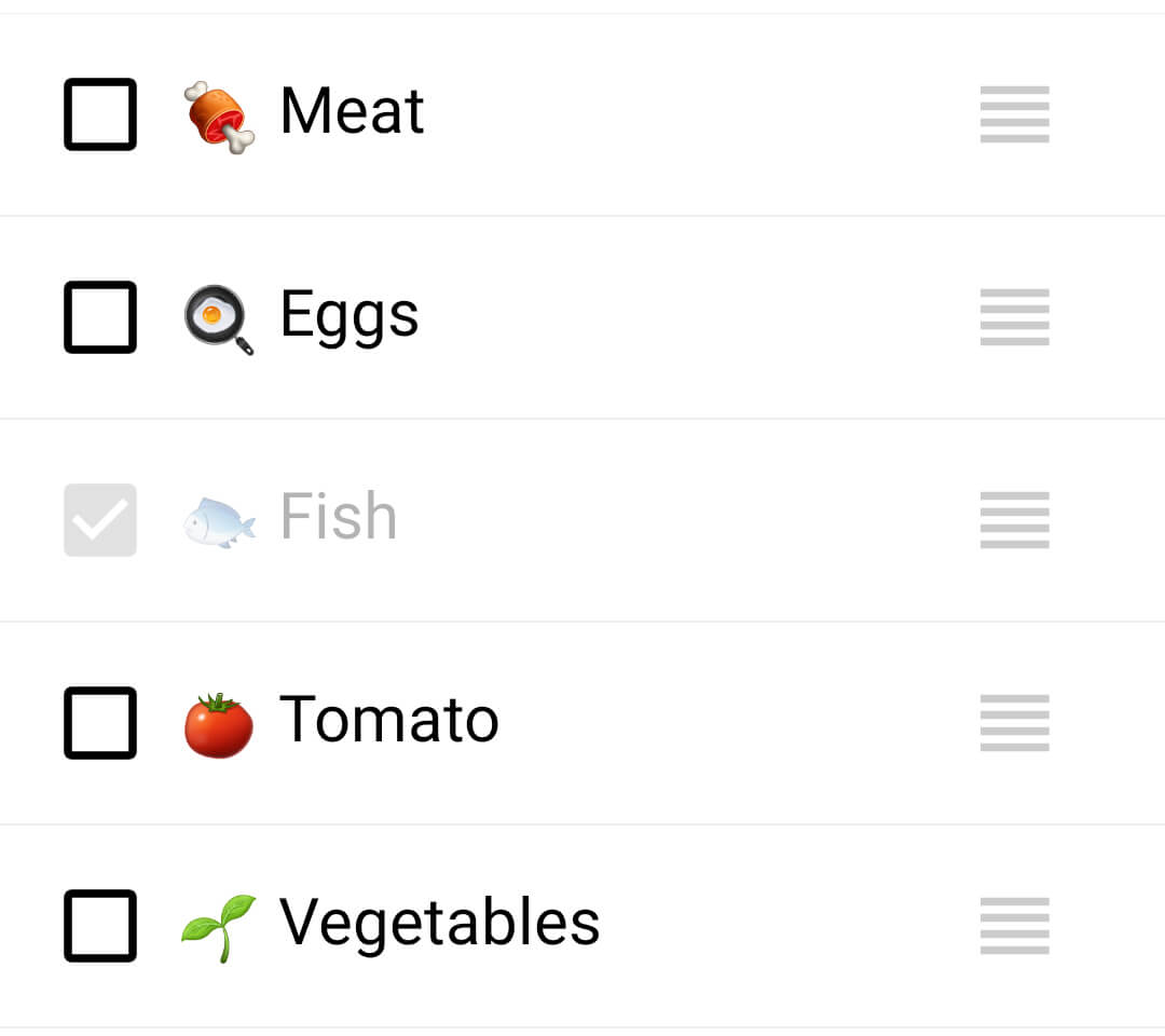 Emoji Grocery Shopping List is fun and colorful